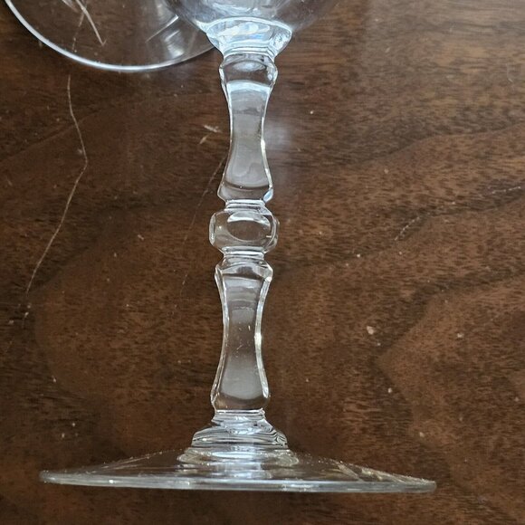 2 Seneca Elegant Optic Cut Floral Vines Wine Goblets 8" vintage stem leaves - Picture 11 of 14